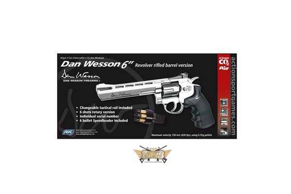 Revolver airsoft Dan Wesson 6 plata versión potencia reducida - ASG -  Tienda de Airsoft, replicas y ropa militar con stock real .